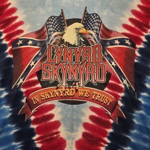 VTG 2005 Liquid Blue Lynyrd Skynyrd In Skynyrd We Trust Tie Dye Shirt Mens L USA